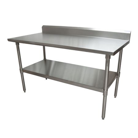 Bk Resources Work Table Stainless Steel With Undershelf, 5" Backsplash 60"Wx30"D VTTR5-6030